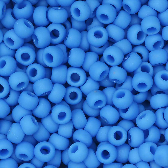 Toho Seed Beads, Round 8/0 #43DF 'Opaque Frosted Cornflower' (8 Grams)