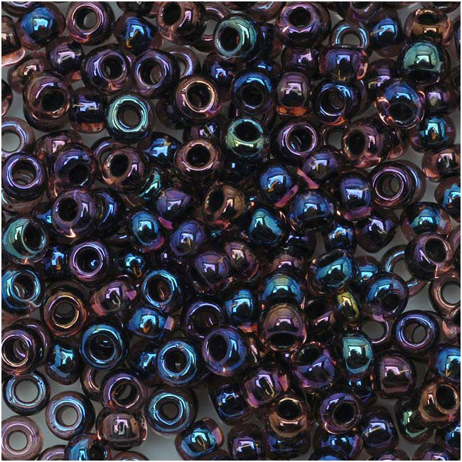 Toho Round Seed Beads 8/0 251 'Luster Lt Amethyst/Jet Lined' 8 Gram Tube