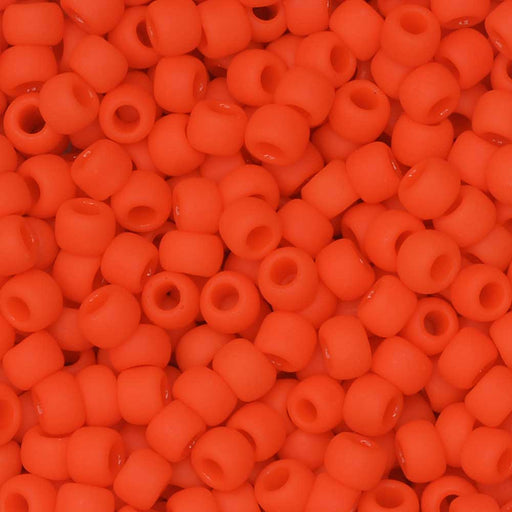 Toho Seed Beads, Round 8/0 #50F 'Opaque Frosted Sunset Orange' (8 Grams)