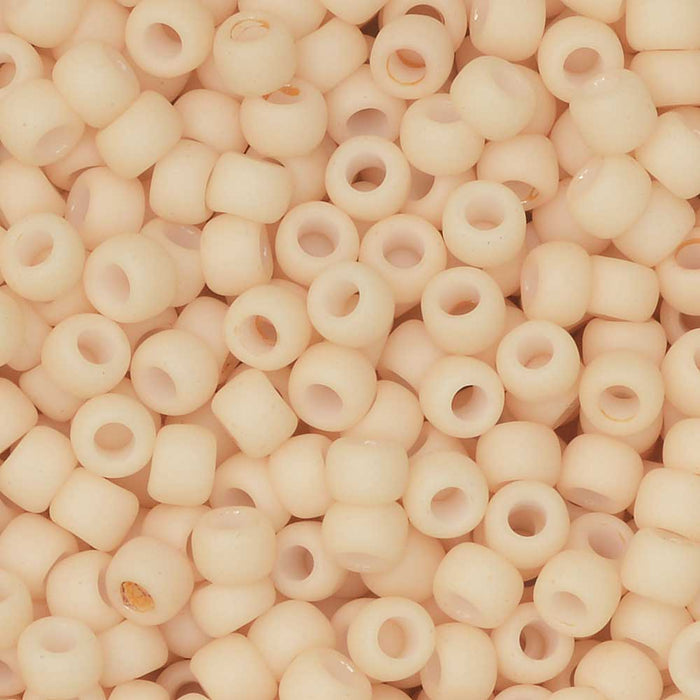 Toho Seed Beads, Round 8/0 #763 'Opaque Pastel Frosted Apricot' (8 Grams)
