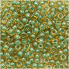 Toho Round Seed Beads 8/0 380 'Topaz/Mint Julep Lined' 8 Gram Tube