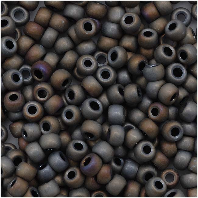 Toho Round Seed Beads 8/0 613 'Matte Iris Gray' 8 Gram Tube