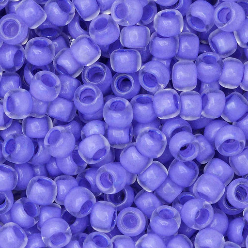 Toho Seed Beads, Round 8/0 #977 'Color Crystal/Neon Purple Lined' (8 Grams)