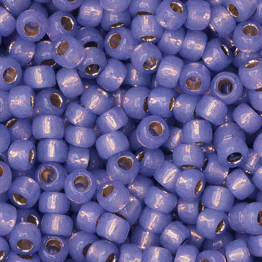 Toho Seed Beads, Round 8/0 #PF2123 'PermaFinish Silver Lined Milky Sapphire' (8 Grams)
