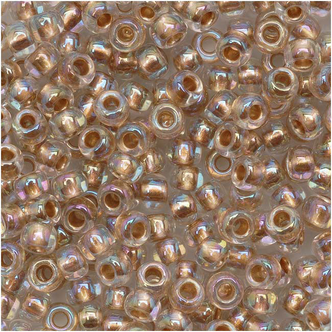 Toho Round Seed Beads 8/0 994 'Gold Lined Rainbow Crystal' 8 Gram Tube