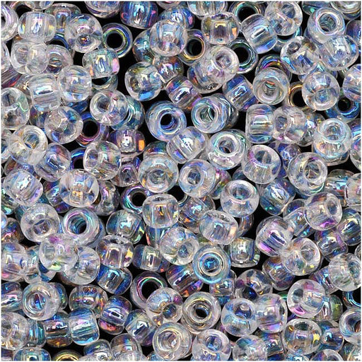 Toho Round Seed Beads 8/0 161 'Transparent Rainbow Crystal' 8 Gram Tube
