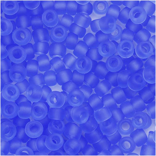 Toho Round Seed Beads 8/0 13F Transparent Frosted Lt Sapphire 8 Gram Tube