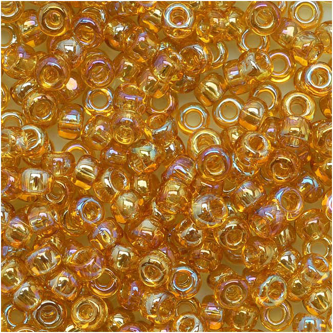 Toho Round Seed Beads 8/0 162B 'Transparent Rainbow Med Topaz' 8 Gram Tube