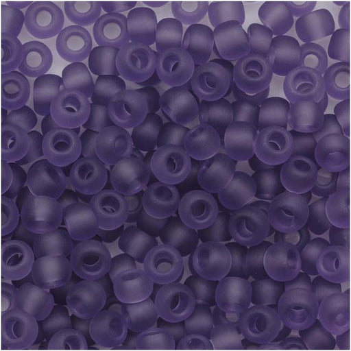 Toho Round Seed Beads 8/0 19F 'Transparent Frosted Sugar Plum' 8 Gram Tube