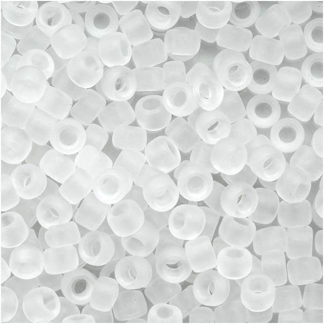 Toho Round Seed Beads 8/0 1F 'Transparent Frosted Crystal' 8 Gram Tube