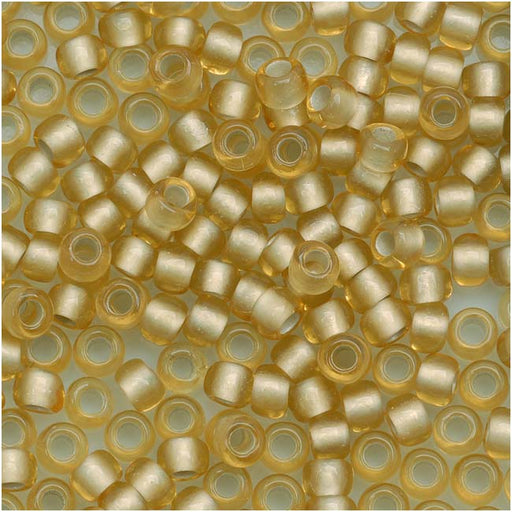 Toho Round Seed Beads 8/0 22F 'Silver Lined Frosted Lt Topaz' 8 Gram Tube