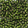 Toho Round Seed Beads 8/0 37F 'Silver Lined Frosted Olive' 8 Gram Tube