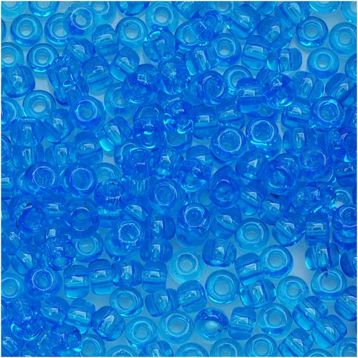 Toho Round Seed Beads 8/0 3B 'Transparent Dark Aquamarine' 8 Gram Tube