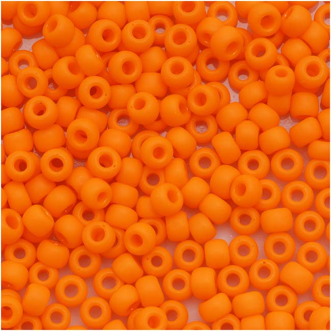 Toho Round Seed Beads 8/0 42DF 'Opaque Frosted Cantelope' 8 Gram Tube