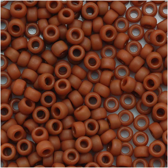 Toho Round Seed Beads 8/0 46LF 'Opaque Frosted Terra Cotta' 8 Gram Tube