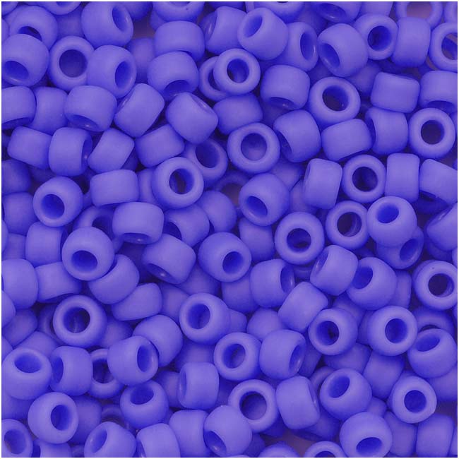 Toho Round Seed Beads 8/0 48LF 'Opaque Frosted Periwinkle' 8 Gram Tube
