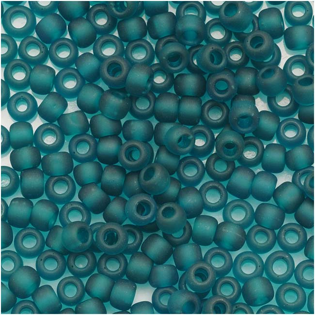 Toho Round Seed Beads 8/0 7BDF 'Transparent Frosted Teal' 8 Gram Tube