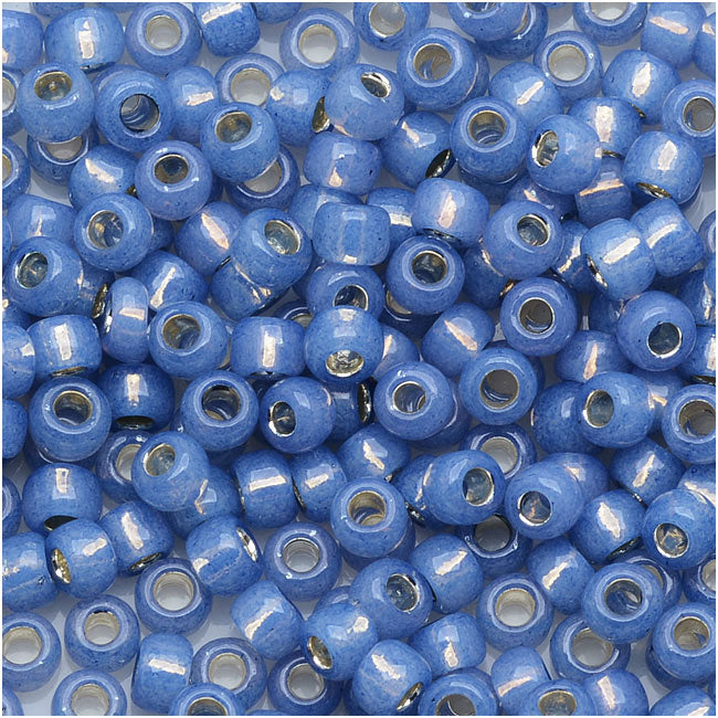 Toho Round Seed Beads 8/0 #2102 - Silver Lined Milky Montana Blue (8 Grams)