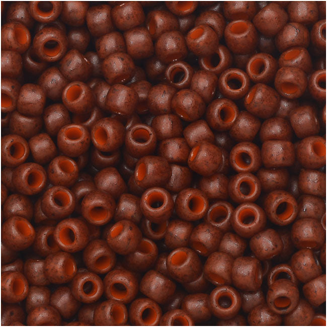 Toho Seed Beads, Round 8/0 Semi Glazed, Burnt Orange (8 Gram Tube