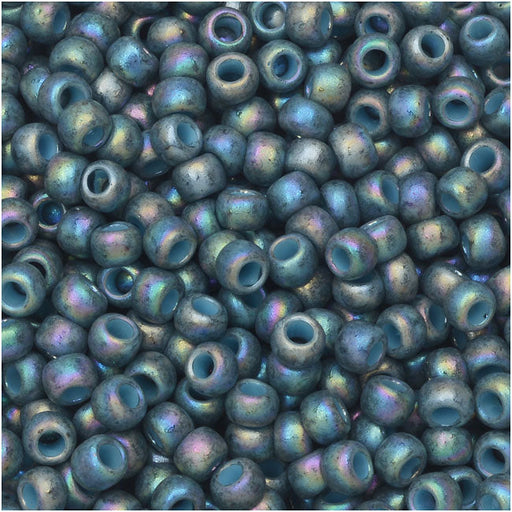 Toho Seed Beads, Round 8/0 Semi Glazed, Rainbow Blue Turquoise (8 Gram Tube)