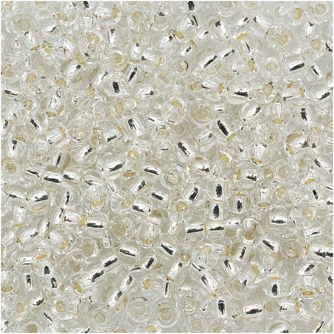 Toho Round Seed Beads 11/0 #21 'Silver Lined Crystal' 8 Gram Tube