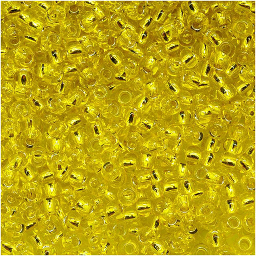 Toho Round Seed Beads 11/0 32 'Silver Lined Lemon' 8 Gram Tube