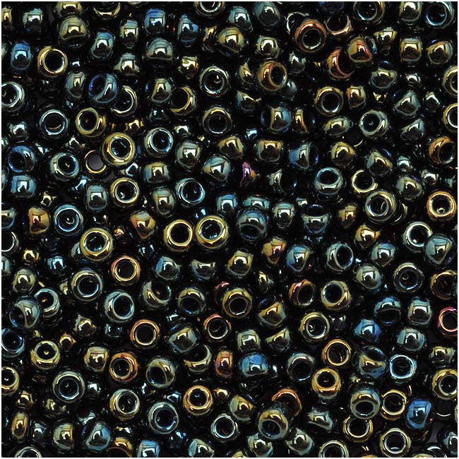 Toho Round Seed Beads 11/0 84 'Metallic Iris Green/Brown' 8 Gram Tube