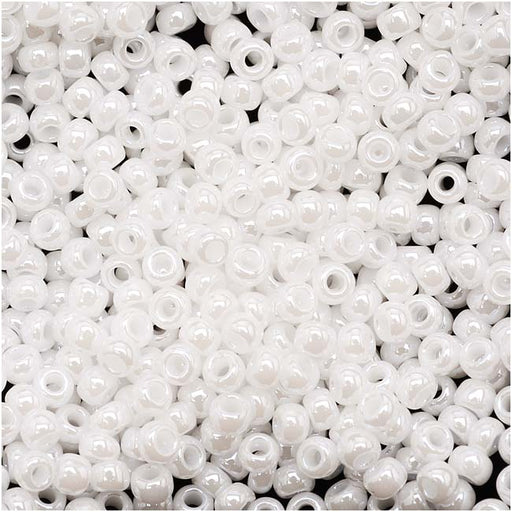 Toho Round Seed Beads 11/0 #121 Opaque Lustered White 8 Gram Tube