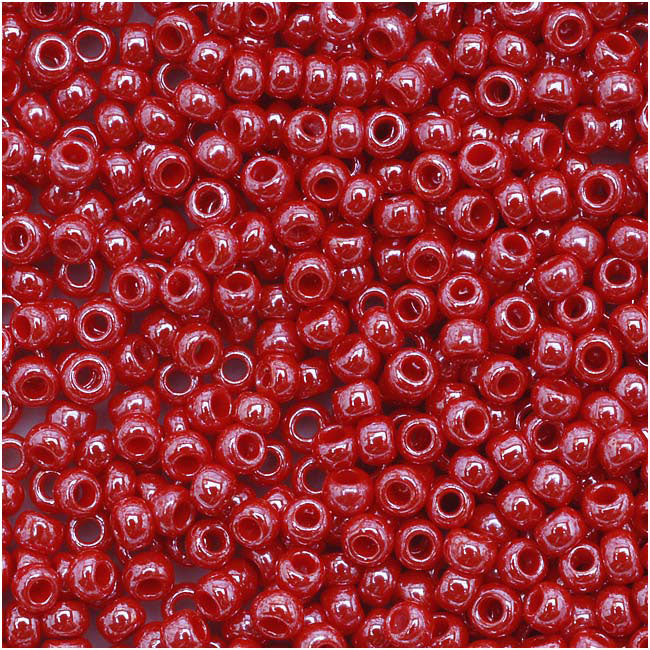 Toho Round Seed Beads 11/0 125 'Opaque Lustered Cherry' 8 Gram Tube