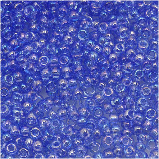 Toho Round Seed Beads 11/0 168 Transparent Rainbow Lt Sapphire 8 Gram Tube