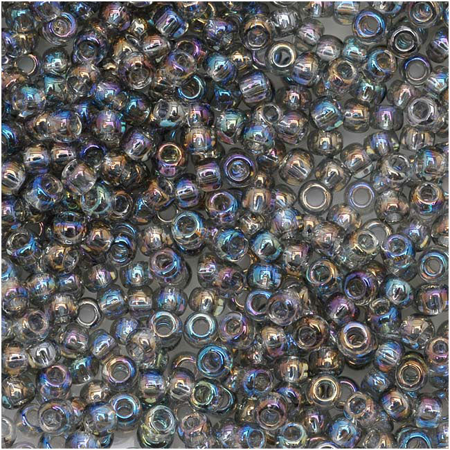 Toho Round Seed Beads 11/0 176 'Transparent Rainbow Black Diamond' 8 Gram Tube