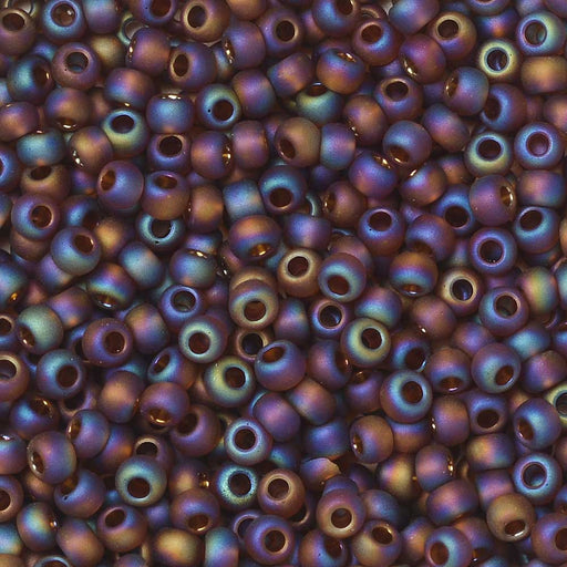 Toho Seed Beads, Round 11/0 #177F 'Transparent Rainbow Frosted Smoky Topaz' (8 Grams)