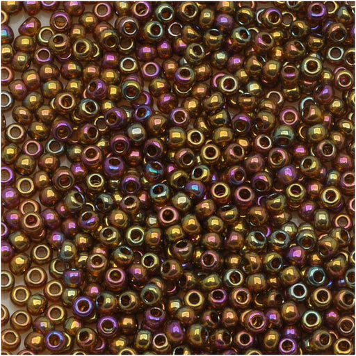 Toho Round Seed Beads 11/0 #459 'Gold Lustered Dark Topaz' 8g