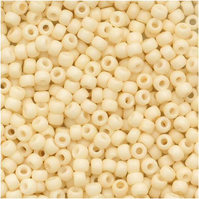 Toho Round Seed Beads 11/0 762 'Opaque Pastel Frosted Egg Shell' 8 Gram Tube