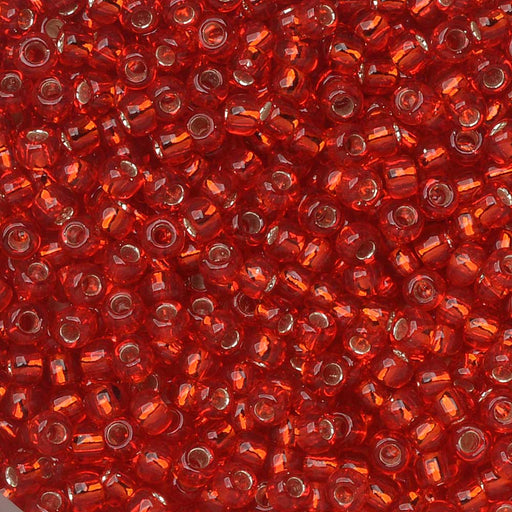 Toho Seed Beads, Round 11/0 #25B 'Silver Lined Siam Ruby' (8 Grams)