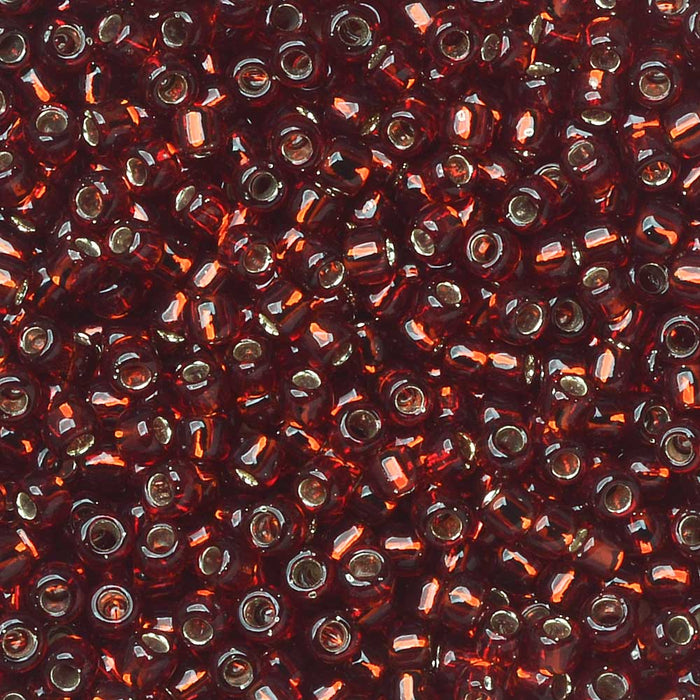Toho Seed Beads, Round 11/0 #25D 'Silver Lined Garnet' (8 Grams)