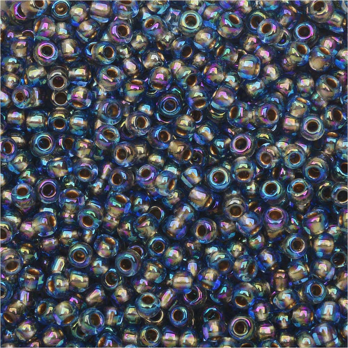 Toho Round Seed Beads 11/0 997 'Gold Lined Rainbow Lt Sapphire' 8 Gram Tube