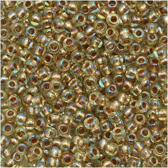 Toho Round Seed Beads 11/0 998 'Gold Lined Rainbow Lt Jonquil' 8 Gram Tube