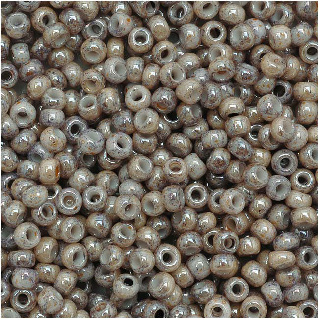 Toho Round Seed Beads 11/0 1203 'Marbled Opaque Pink/Amethyst' 8 Gram Tube