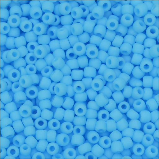 Toho Seed Beads, Round 11/0 #43F 'Opaque Frosted Blue Turquoise' (8 Grams)