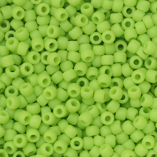 Toho Seed Beads, Round 11/0 #44F 'Opaque Frosted Sour Apple' (8 Grams)