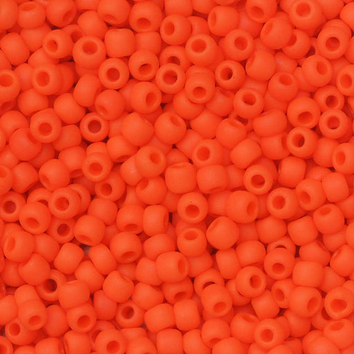 Toho Seed Beads, Round 11/0 #50F 'Opaque Frosted Sunset Orange' (8 Grams)