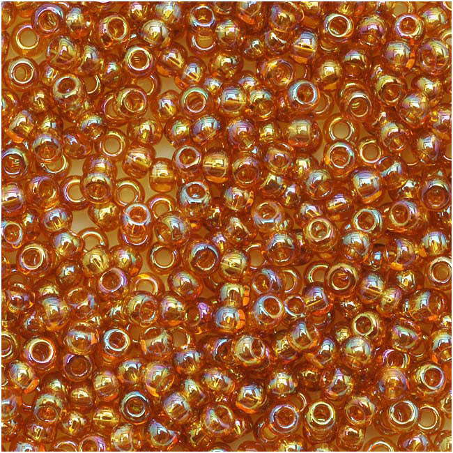 Toho Round Seed Beads 11/0 162C 'Transparent Rainbow Topaz' 8 Gram Tube