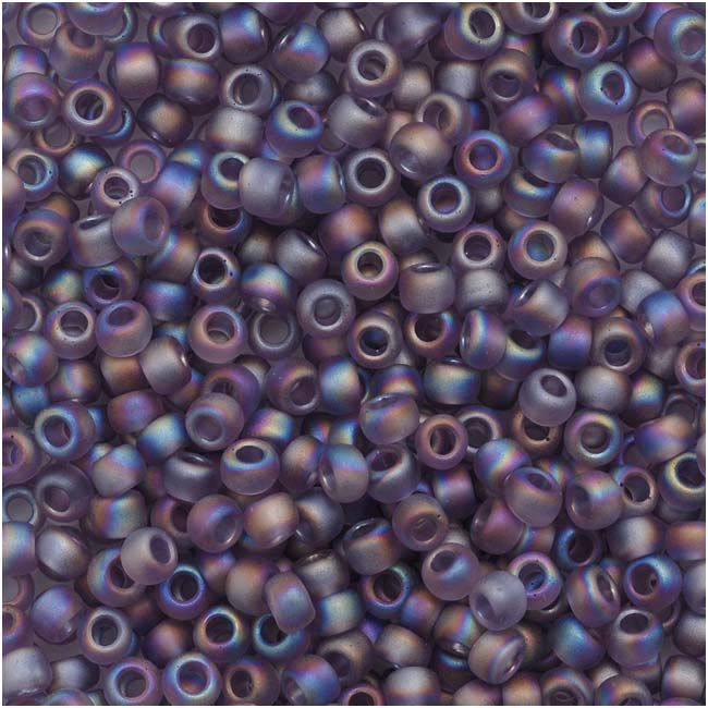 Toho Round Seed Beads 11/0 166DF 'Transparent Rainbow Frosted Lt Tanzanite' 8 Gram Tube