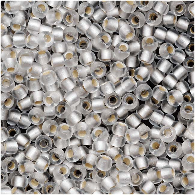 Toho Round Seed Beads 11/0 21F 'Silver Lined Frosted Crystal' 8 Gram Tube
