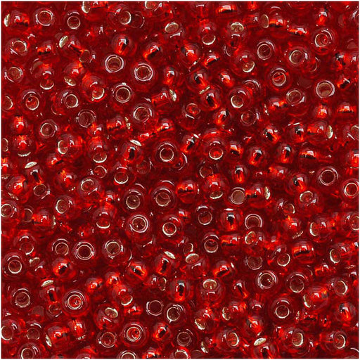 Toho Round Seed Beads 11/0 25C 'Silver Lined Ruby' 8 Gram Tube