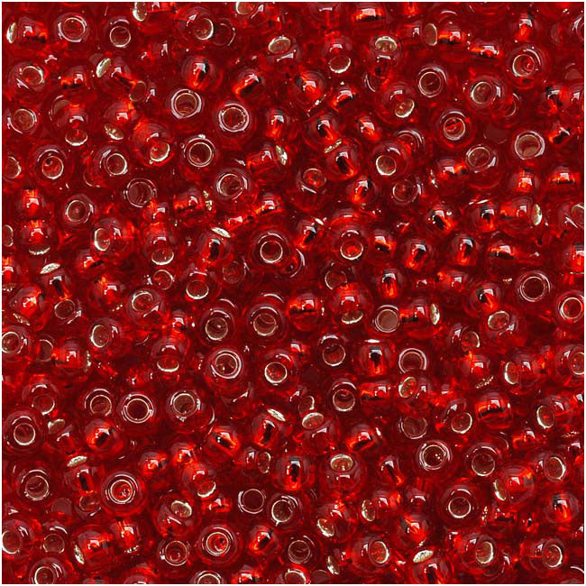 Toho Round Seed Beads 11/0 25C 'Silver Lined Ruby' 8 Gram Tube