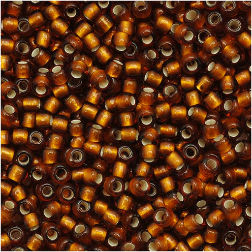 Toho Round Seed Beads 11/0 34F 'Silver Lined Frosted Smoky Topaz' 8 Gram Tube