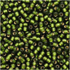 Toho Round Seed Beads 11/0 37F 'Silver Lined Frosted Olive' 8 Gram Tube