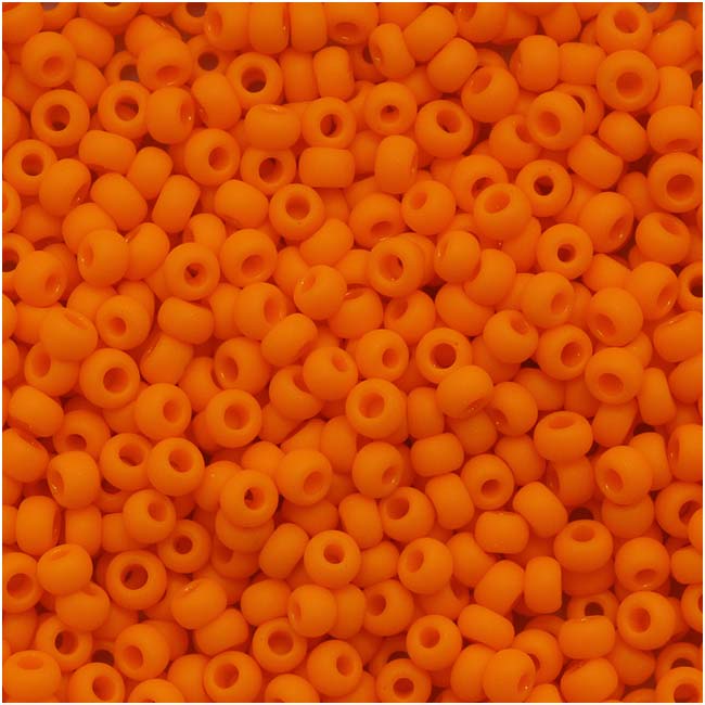 Toho Round Seed Beads 11/0 42DF 'Opaque Frosted Cantelope' 8 Gram Tube
